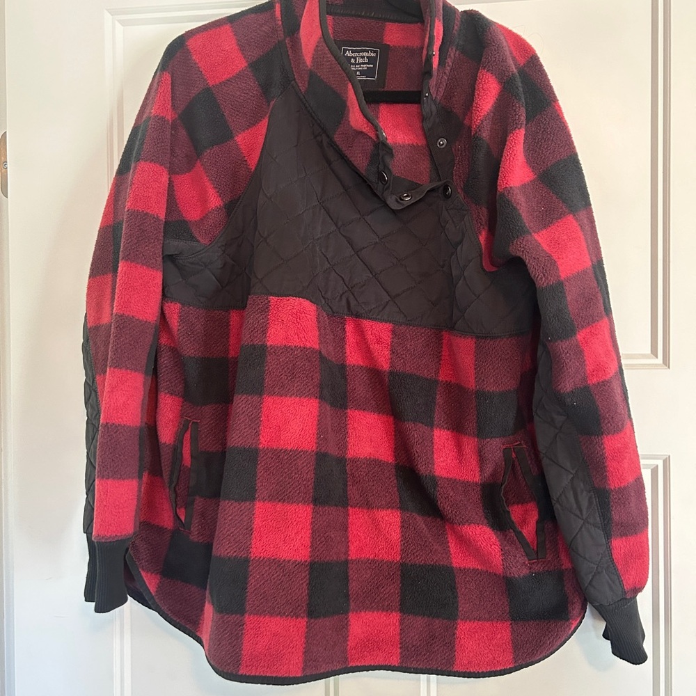 Abercrombie & Fitch Red and Black Plaid Jacket